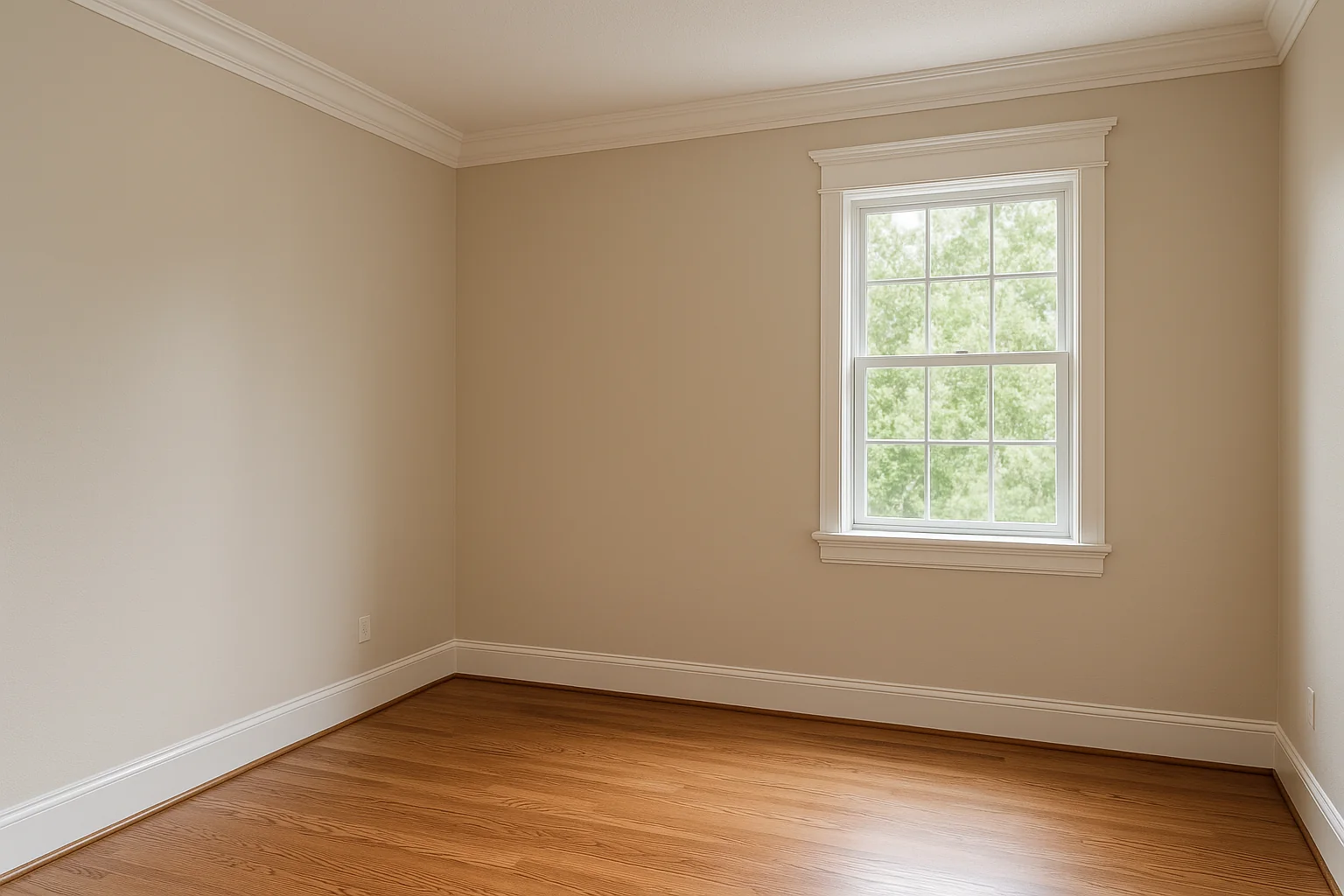 Freshly painted bright interior room in a refined Lake Oswego home