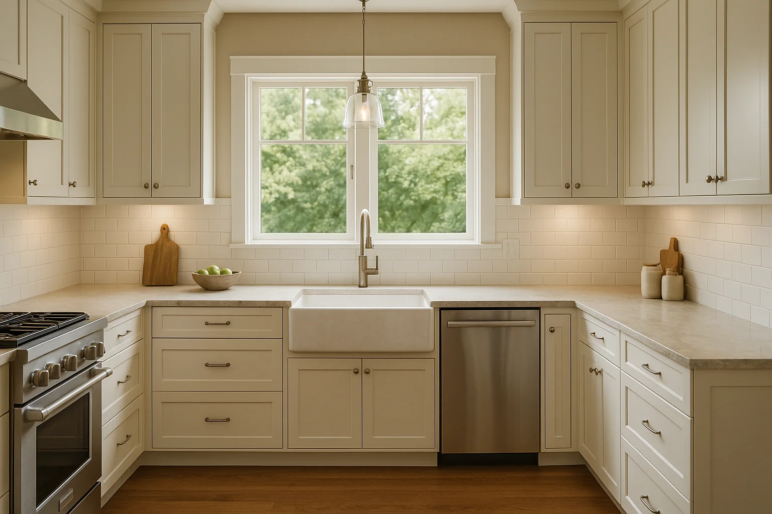 Refreshed kitchen in a refined Lake Oswego home with new counters and cabinets